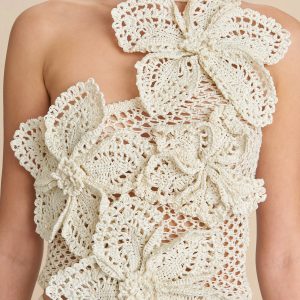 NAZANIN CROCHET TOP - OFF WHITE