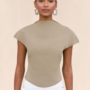 VIRGINIANA KNIT TOP - NUTMEG