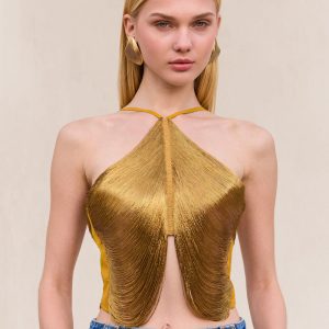 QUELLA TOP - DARK GOLD