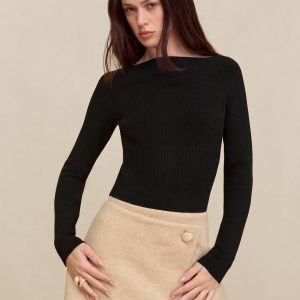 LOTTIE BODYSUIT SWEATER - BLACK