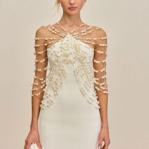 OLIVIANA KNIT DRESS - OFF WHITE