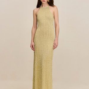 ZION KNIT GOWN - LIGHT GOLD