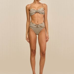 ALOUETTE BIKINI BOTTOM - SMALL SADDLE STRIPE