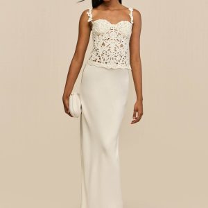 CHANTEL SKIRT - OFF WHITE CREPE