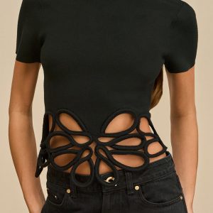 ERES KNIT TOP - BLACK