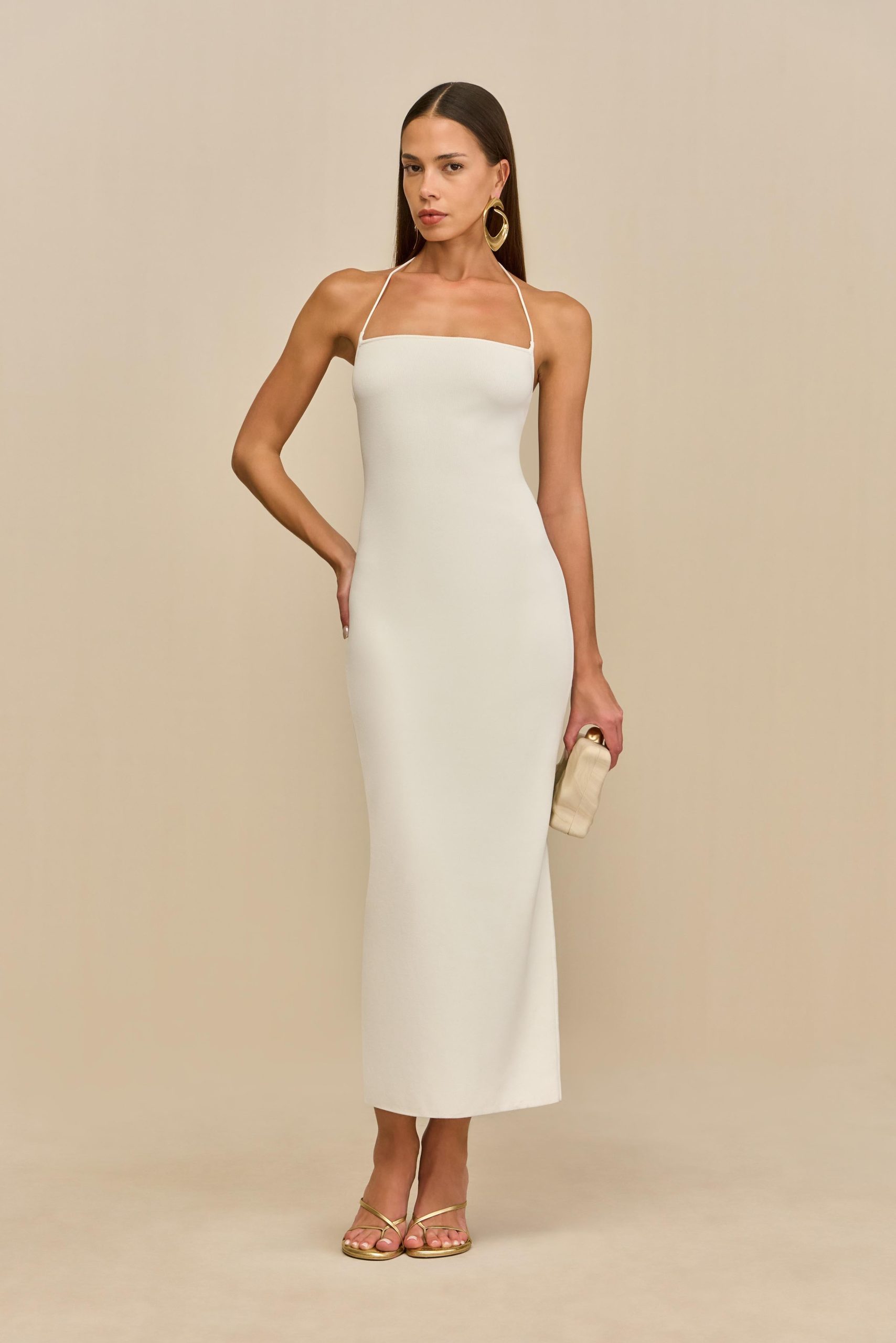 MELVILLE KNIT DRESS - OFF WHITE - Image 2