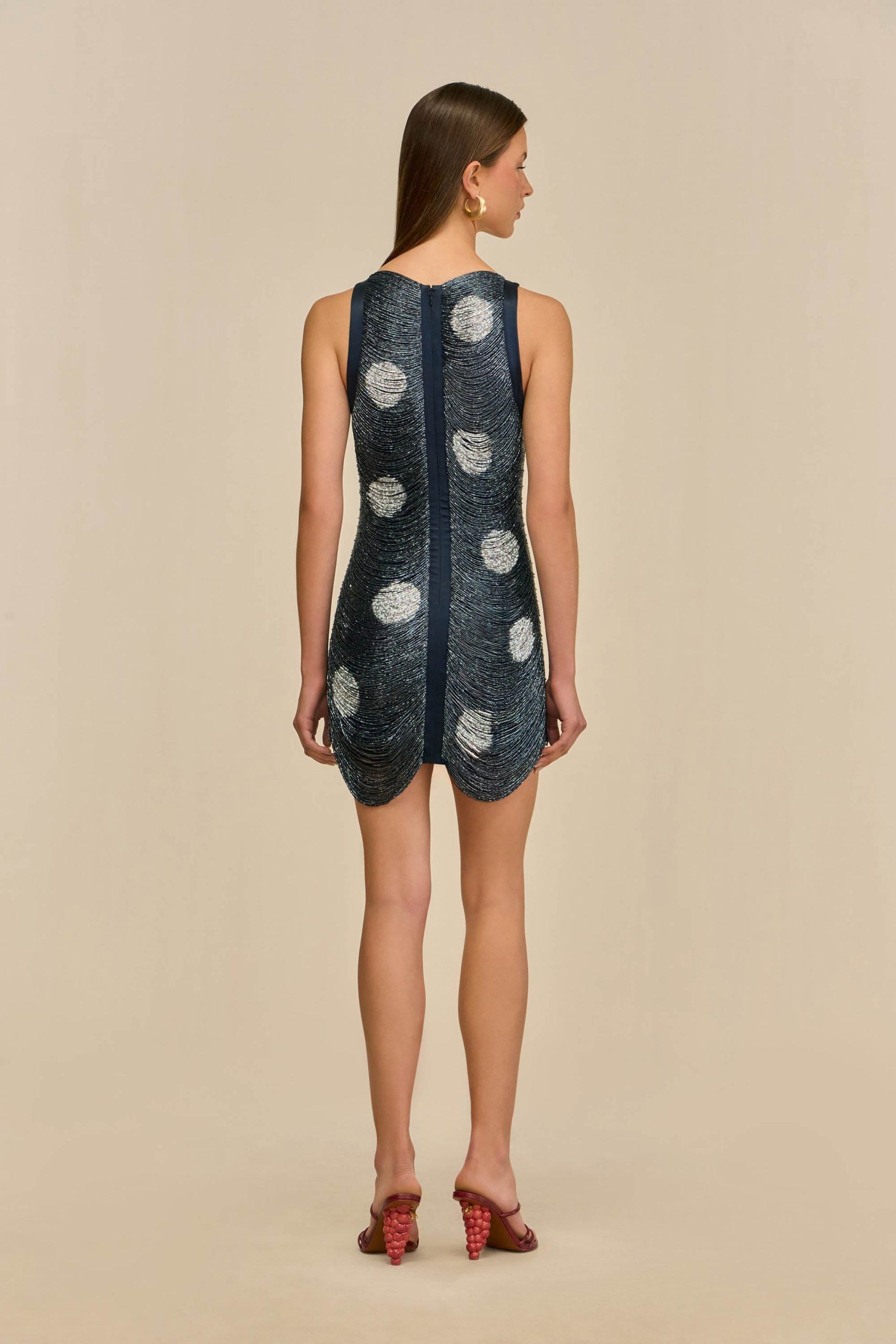 MADISON DRESS - LARGE DOT DEEP LAKE - Image 6