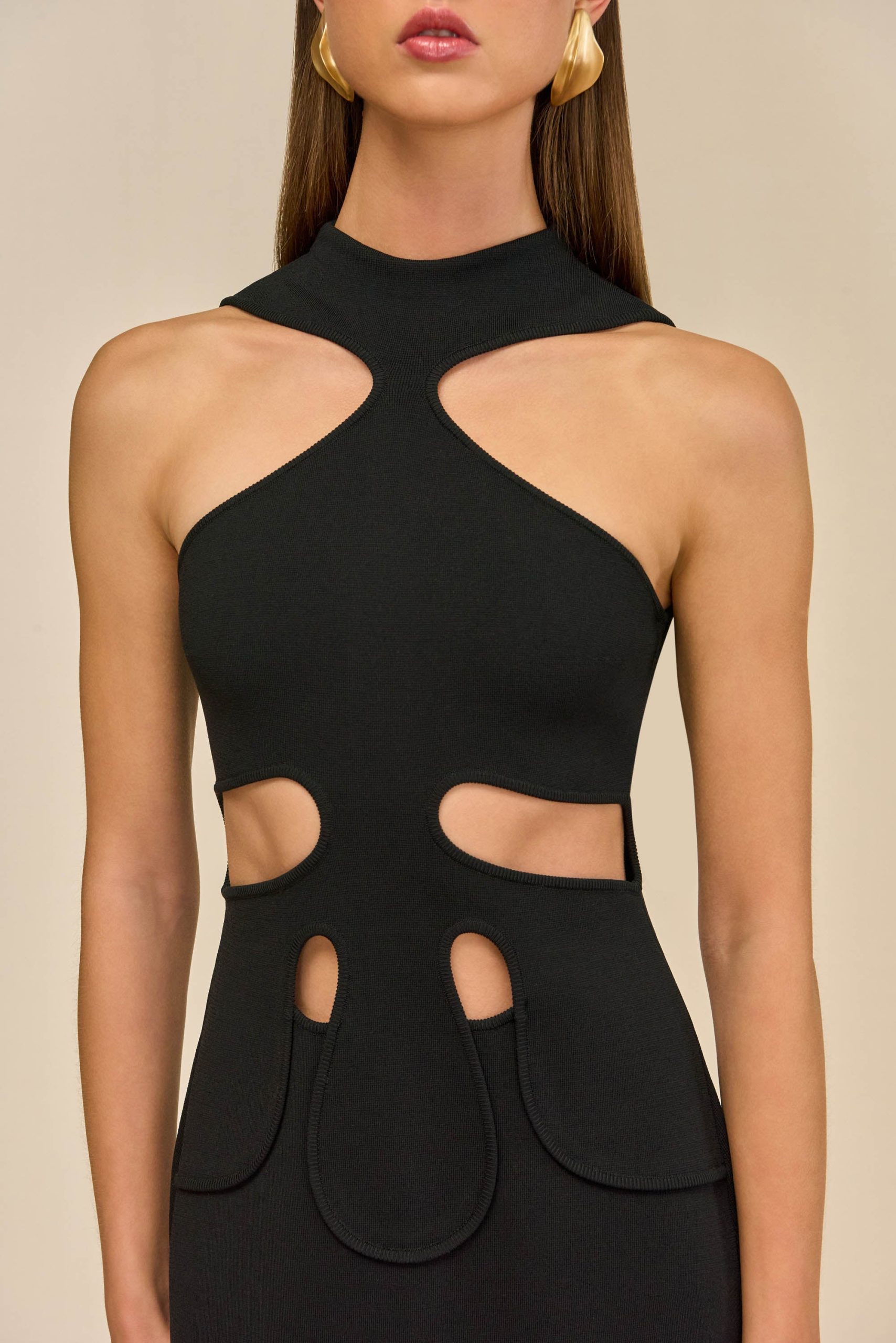 BAYLEE KNIT DRESS - BLACK - Image 4