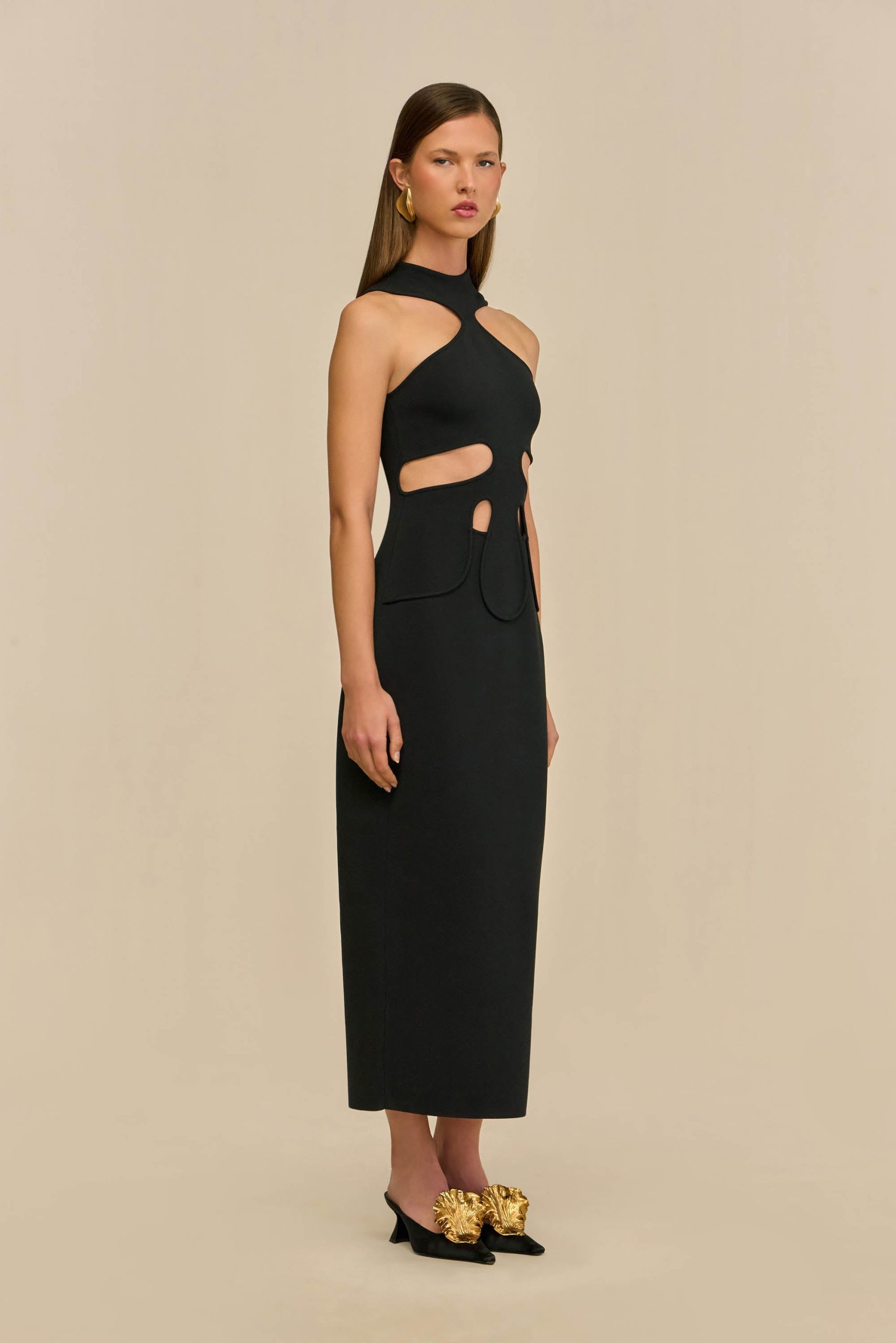 BAYLEE KNIT DRESS - BLACK - Image 3
