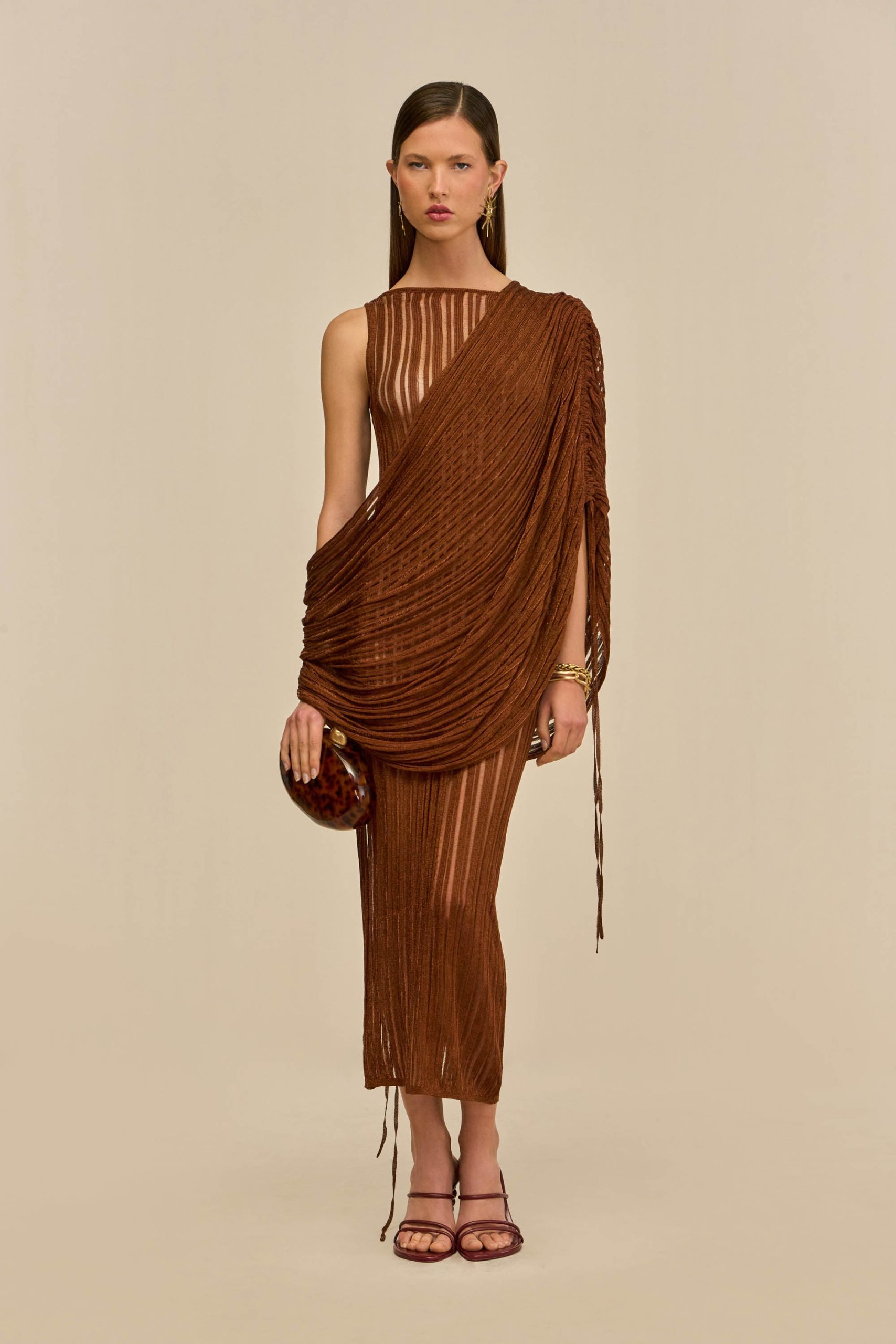 KAYA KNIT DRESS - SADDLE - Image 2