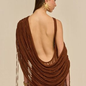 KAYA KNIT DRESS - SADDLE