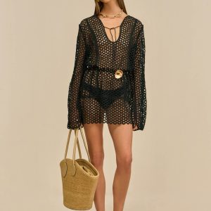 OMARA COVERUP DRESS - BLACK