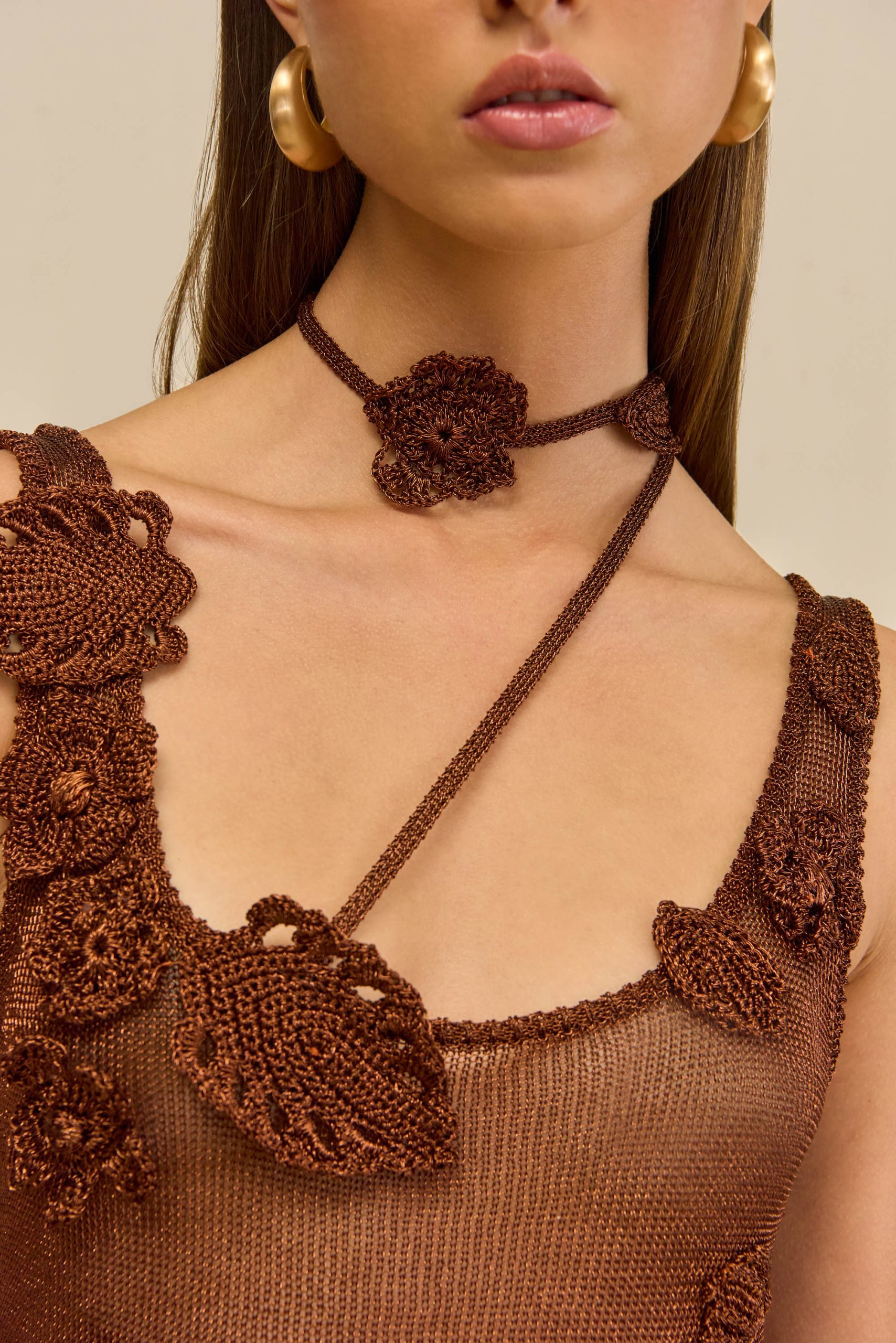 PEMMA KNIT DRESS - SADDLE - Image 3
