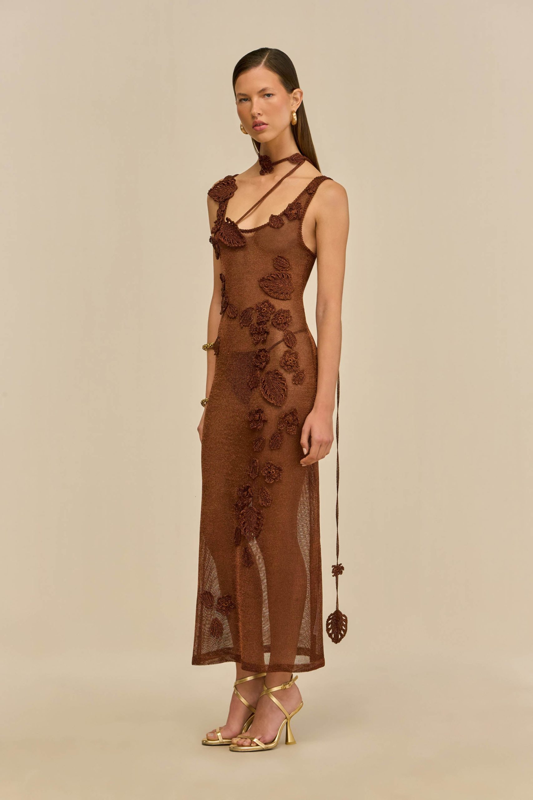 PEMMA KNIT DRESS - SADDLE - Image 6