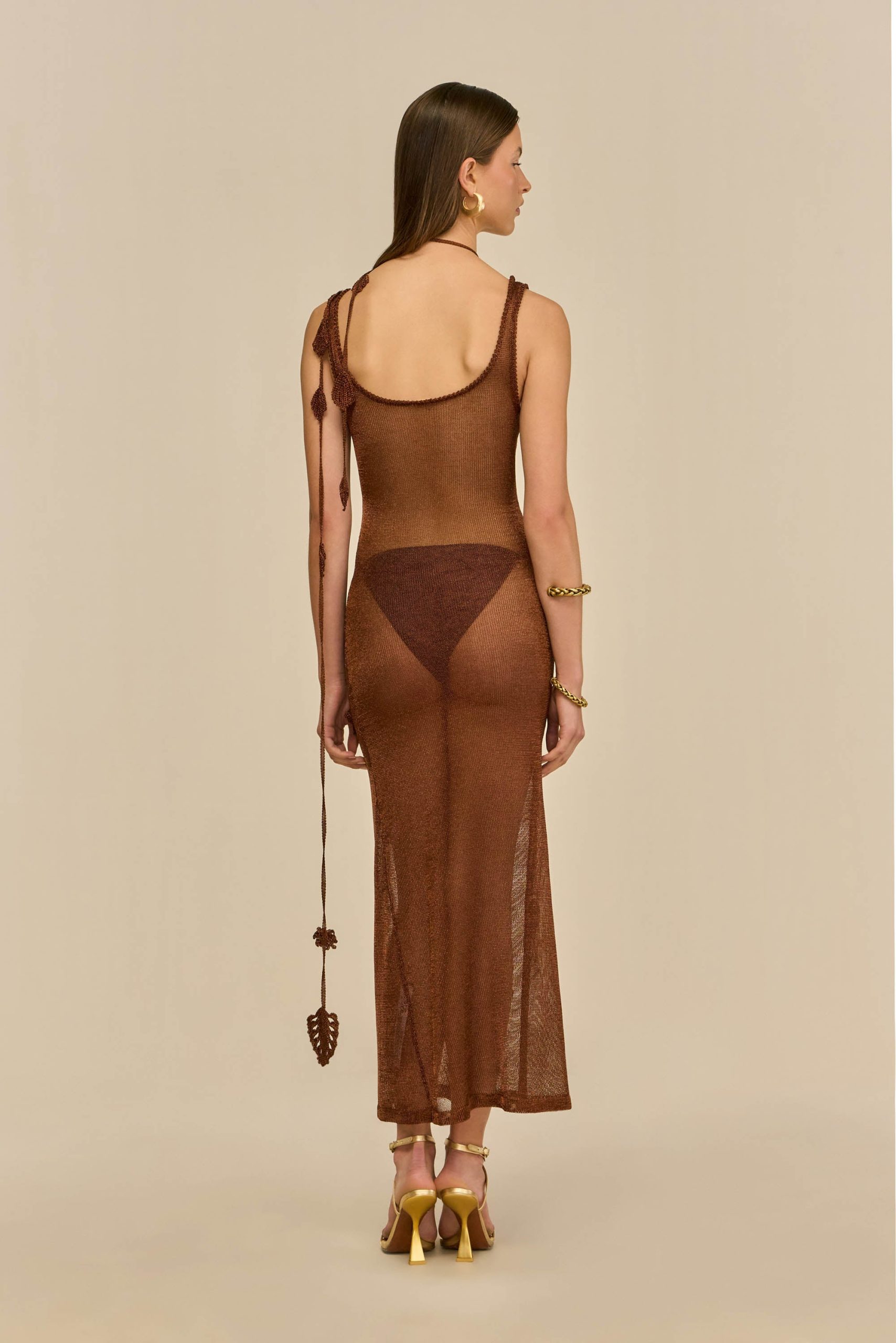 PEMMA KNIT DRESS - SADDLE - Image 7