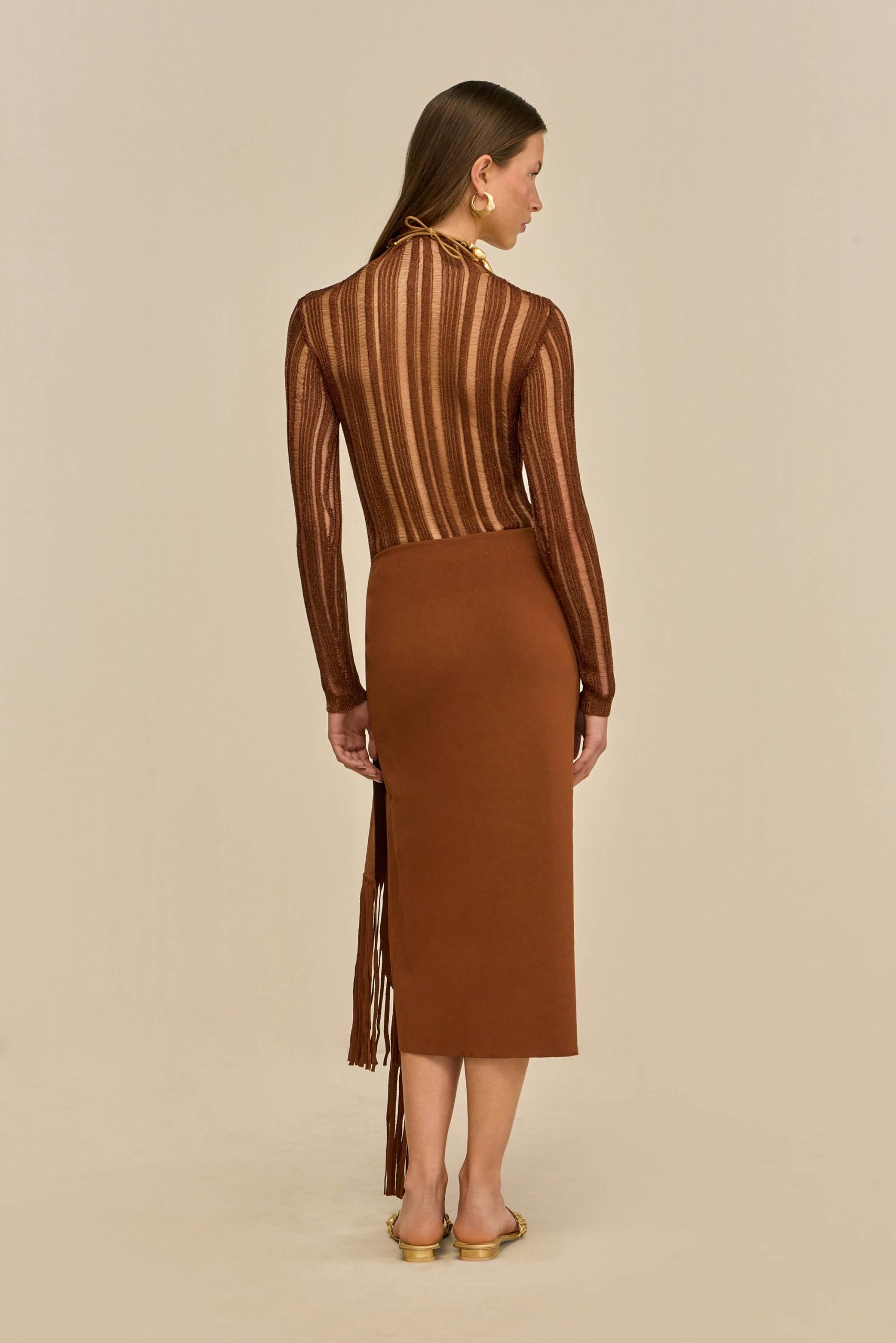 KYLA KNIT TOP - SADDLE - Image 6