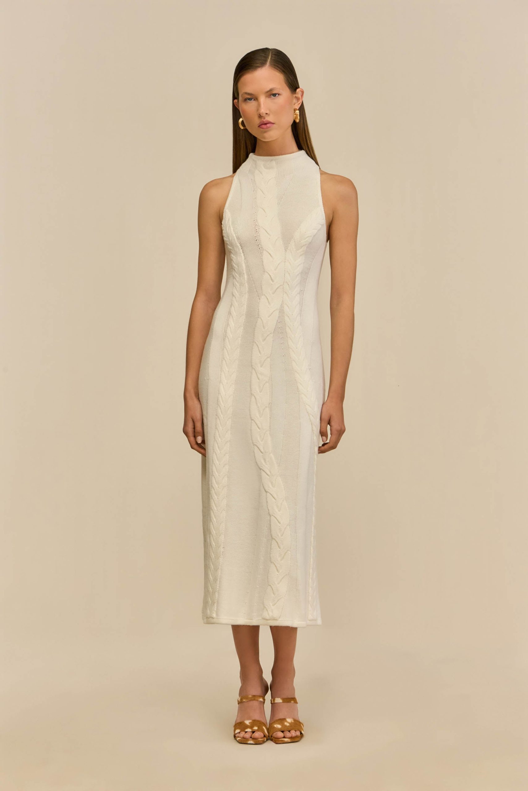 MOLLIE KNIT DRESS - OFF WHITE - Image 3