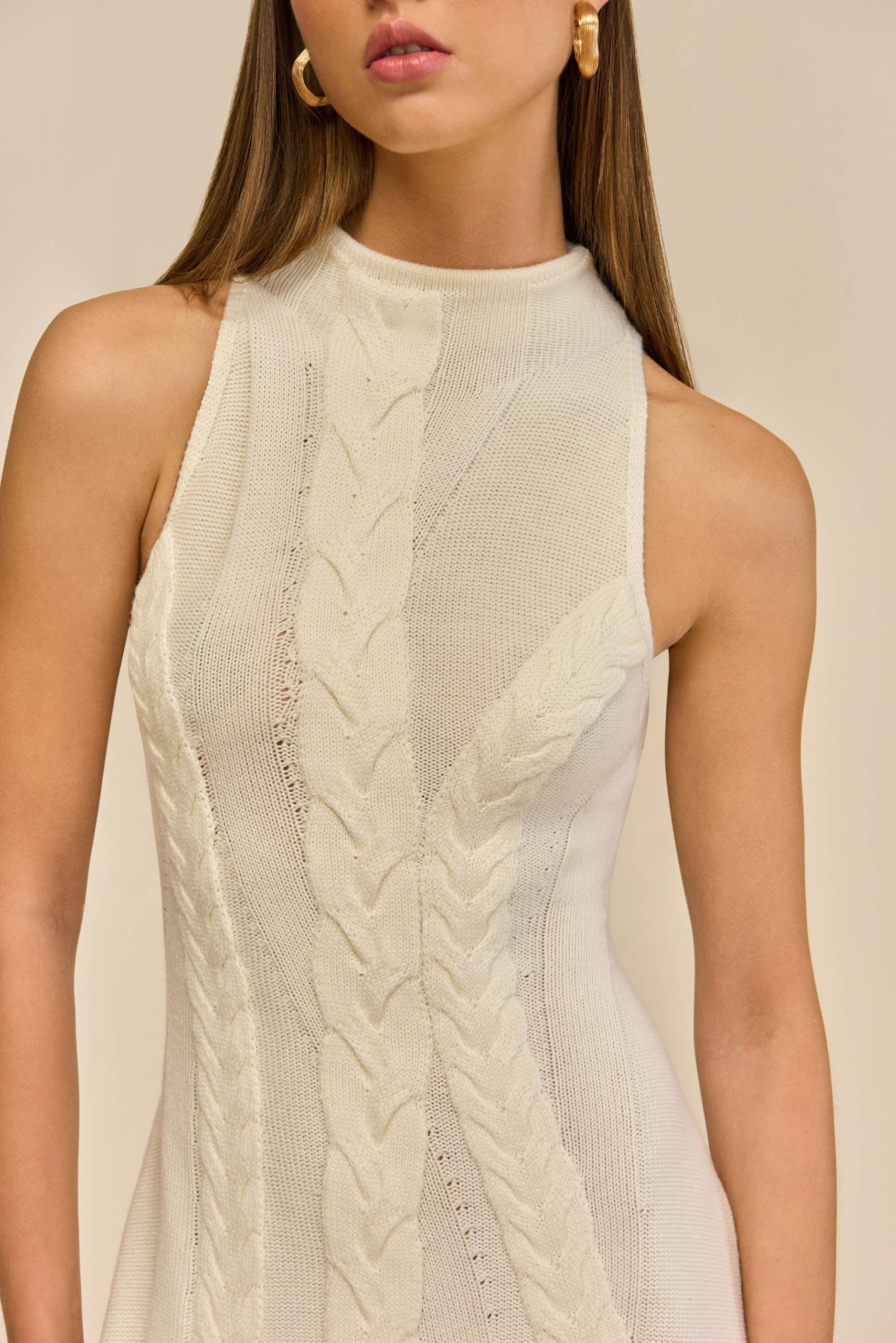 MOLLIE KNIT DRESS - OFF WHITE - Image 2