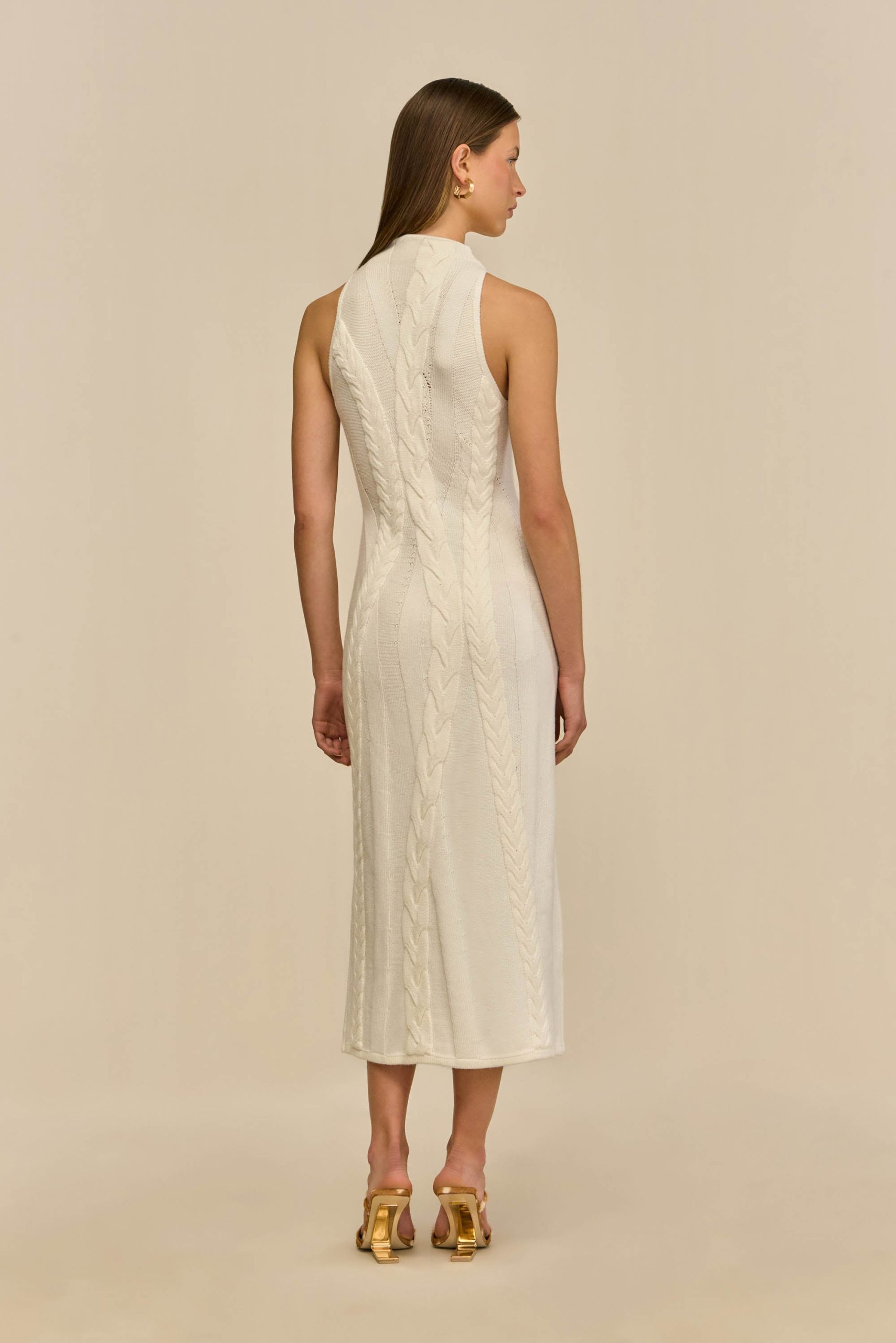 MOLLIE KNIT DRESS - OFF WHITE - Image 5