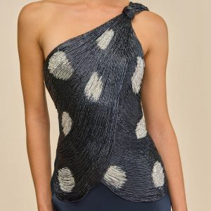 STORMIE TOP - LARGE DOT DEEP LAKE