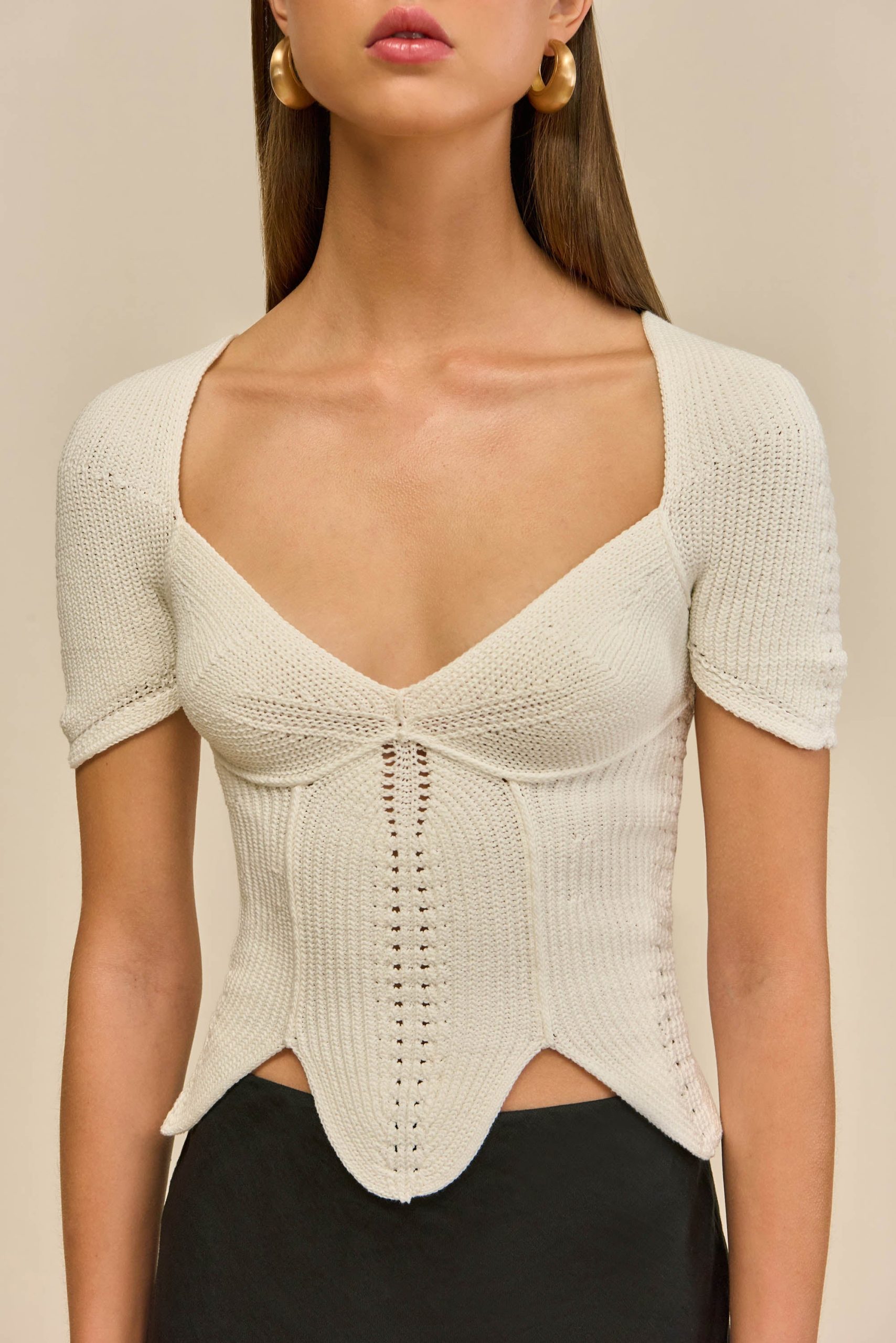 ELIZA KNIT TOP - OFF WHITE - Image 3