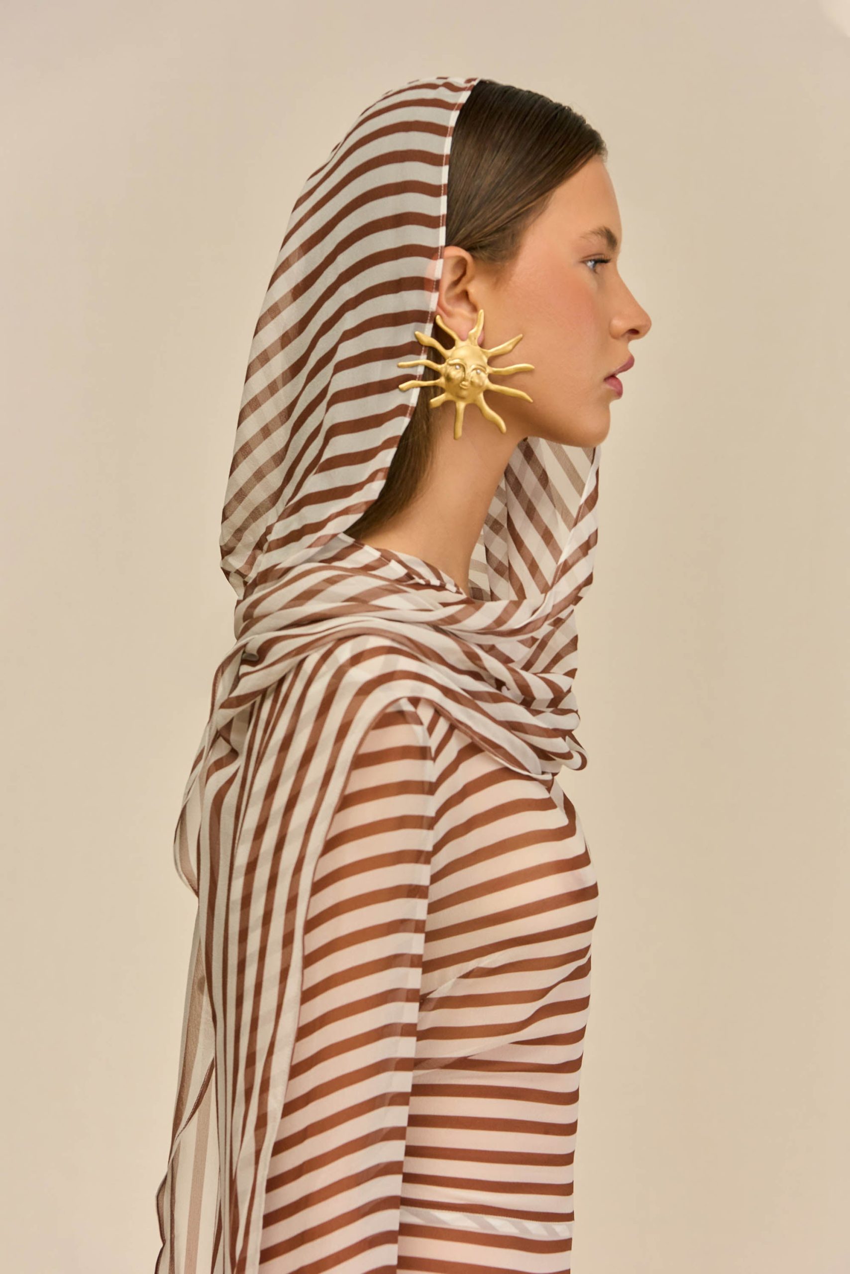 LAKELYN COVERUP JUMPSUIT - SMALL SADDLE STRIPE - Image 6