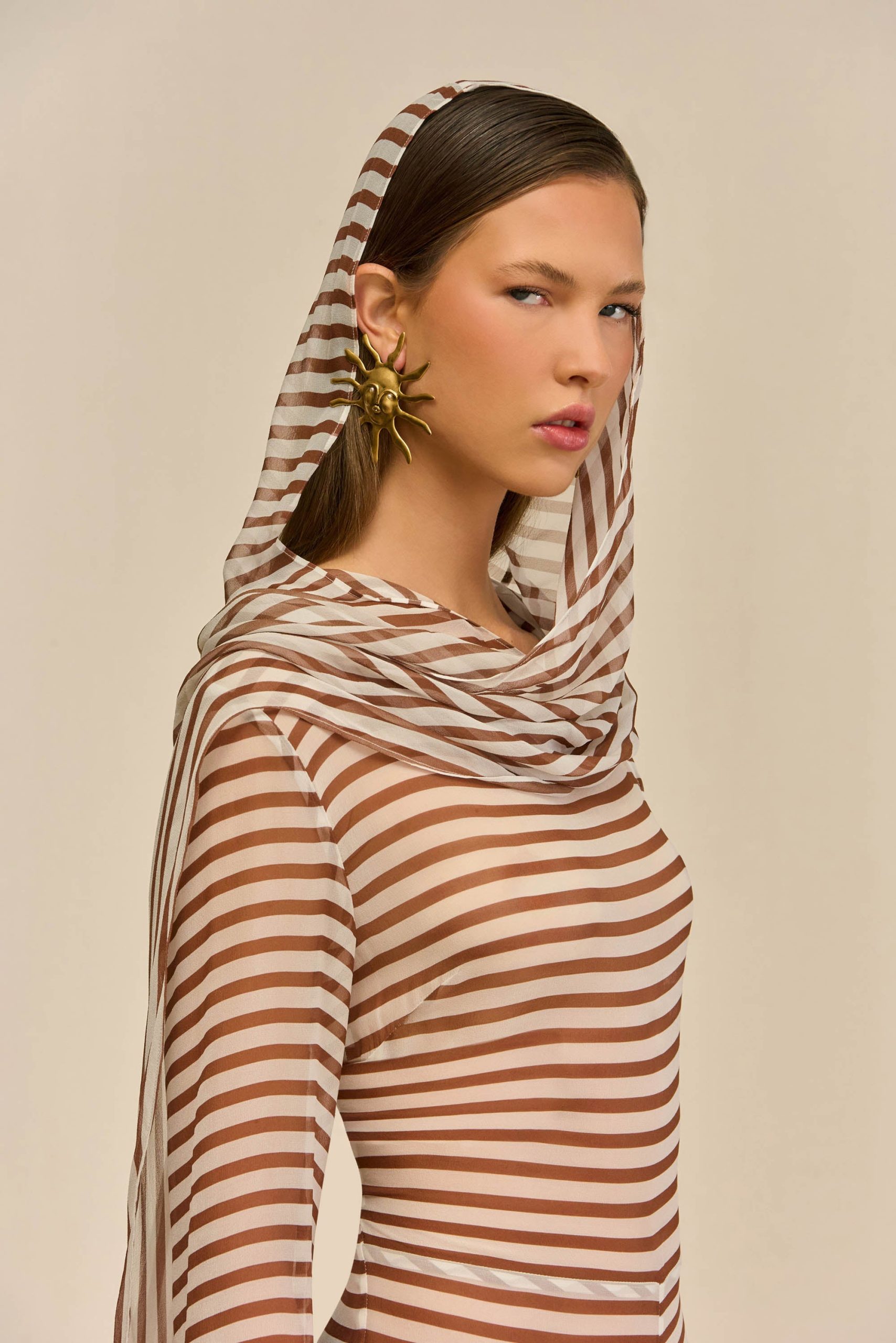 LAKELYN COVERUP JUMPSUIT - SMALL SADDLE STRIPE - Image 2