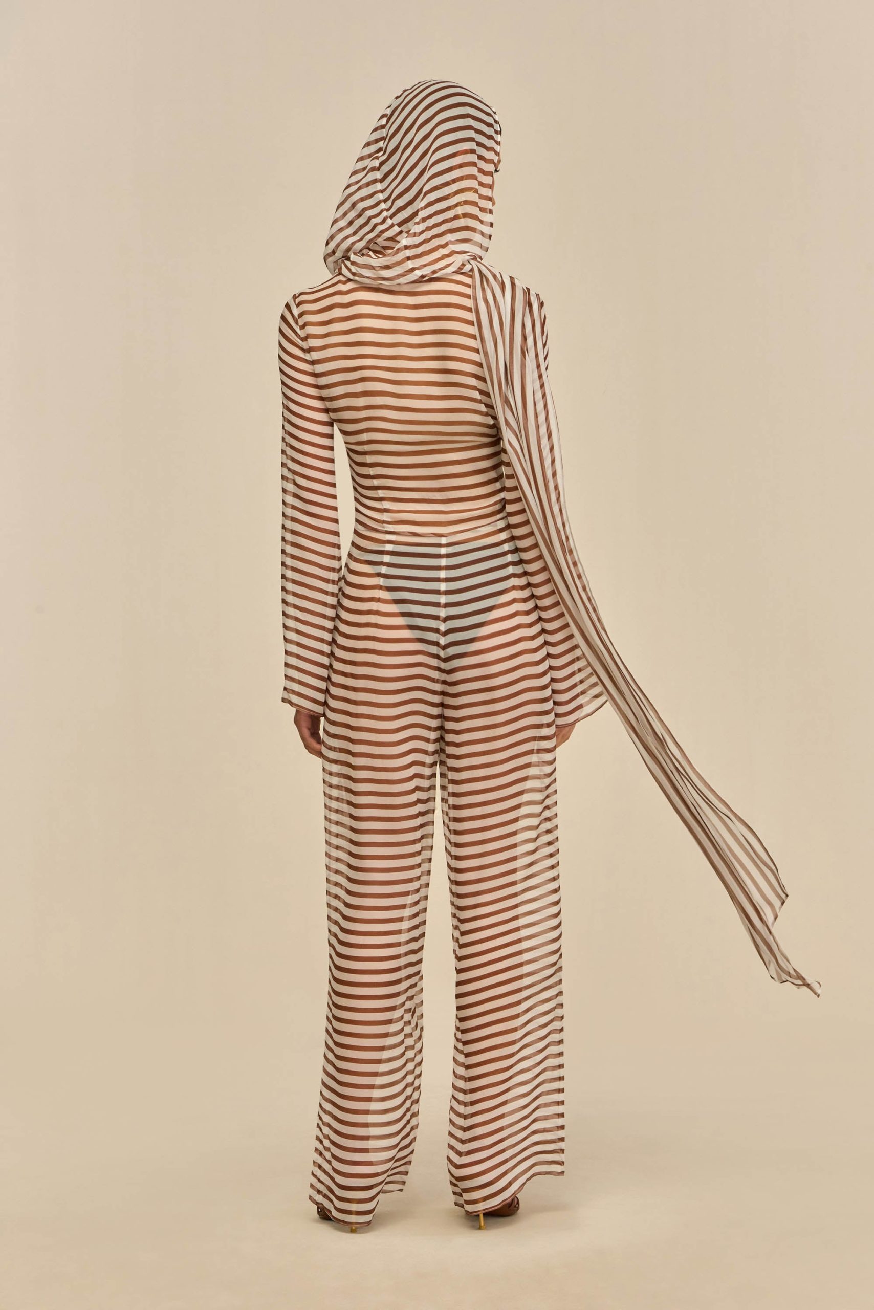 LAKELYN COVERUP JUMPSUIT - SMALL SADDLE STRIPE - Image 7