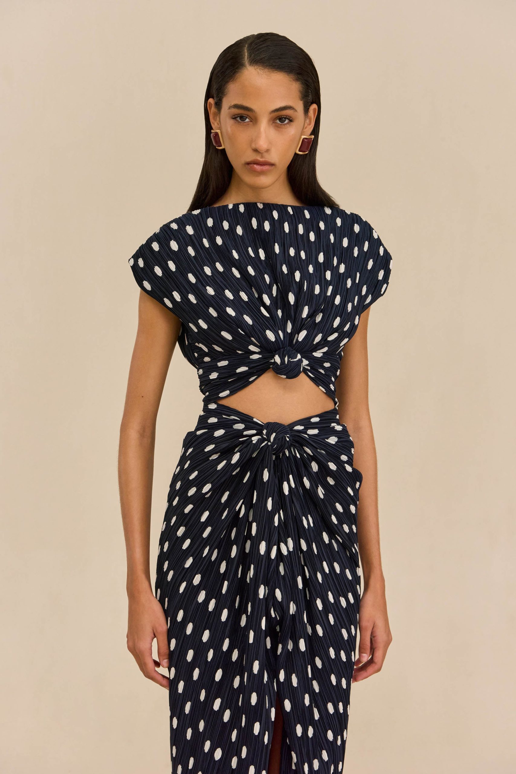 AIRA DRESS - SMALL DOT DEEP LAKE - Image 3