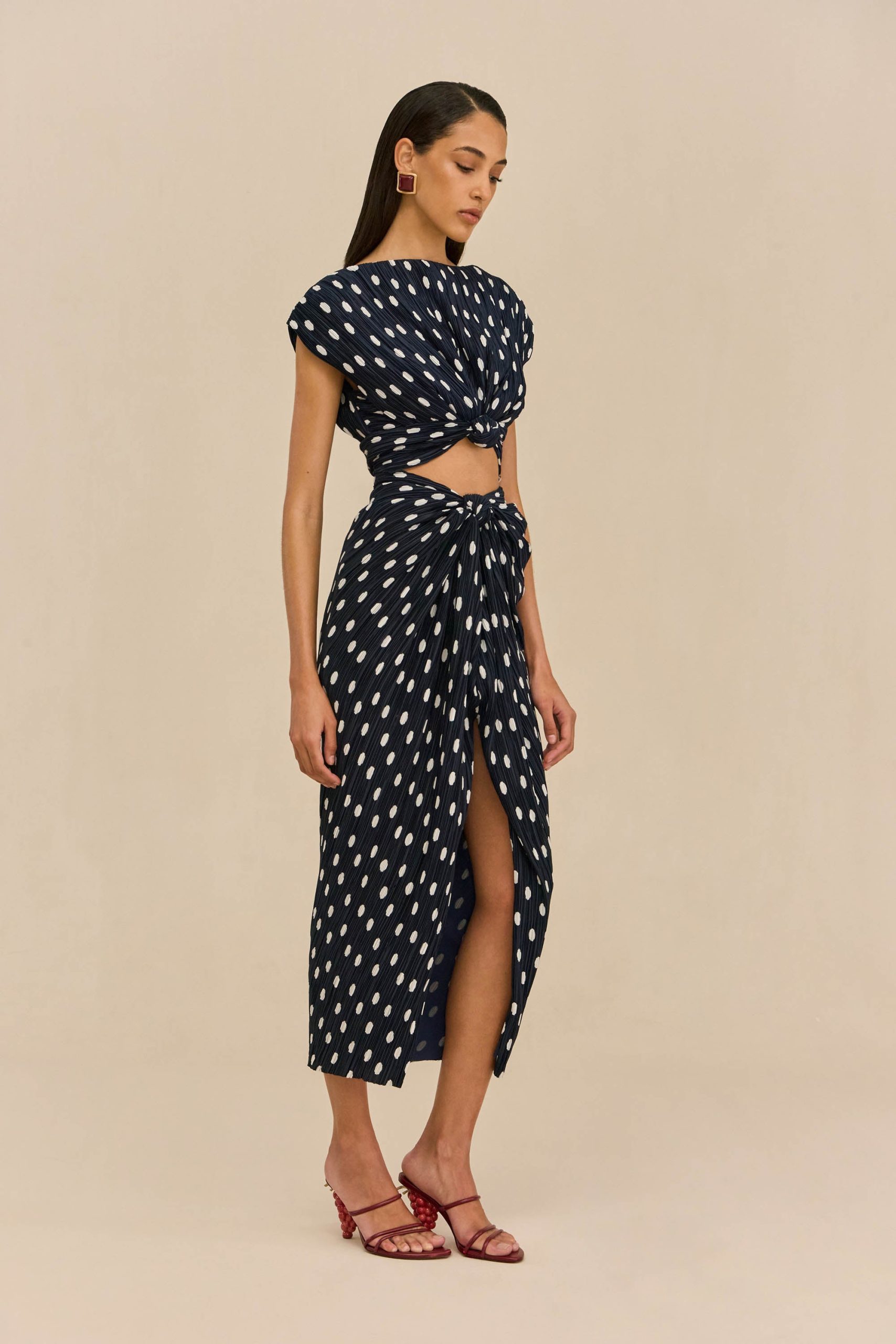 AIRA DRESS - SMALL DOT DEEP LAKE - Image 5