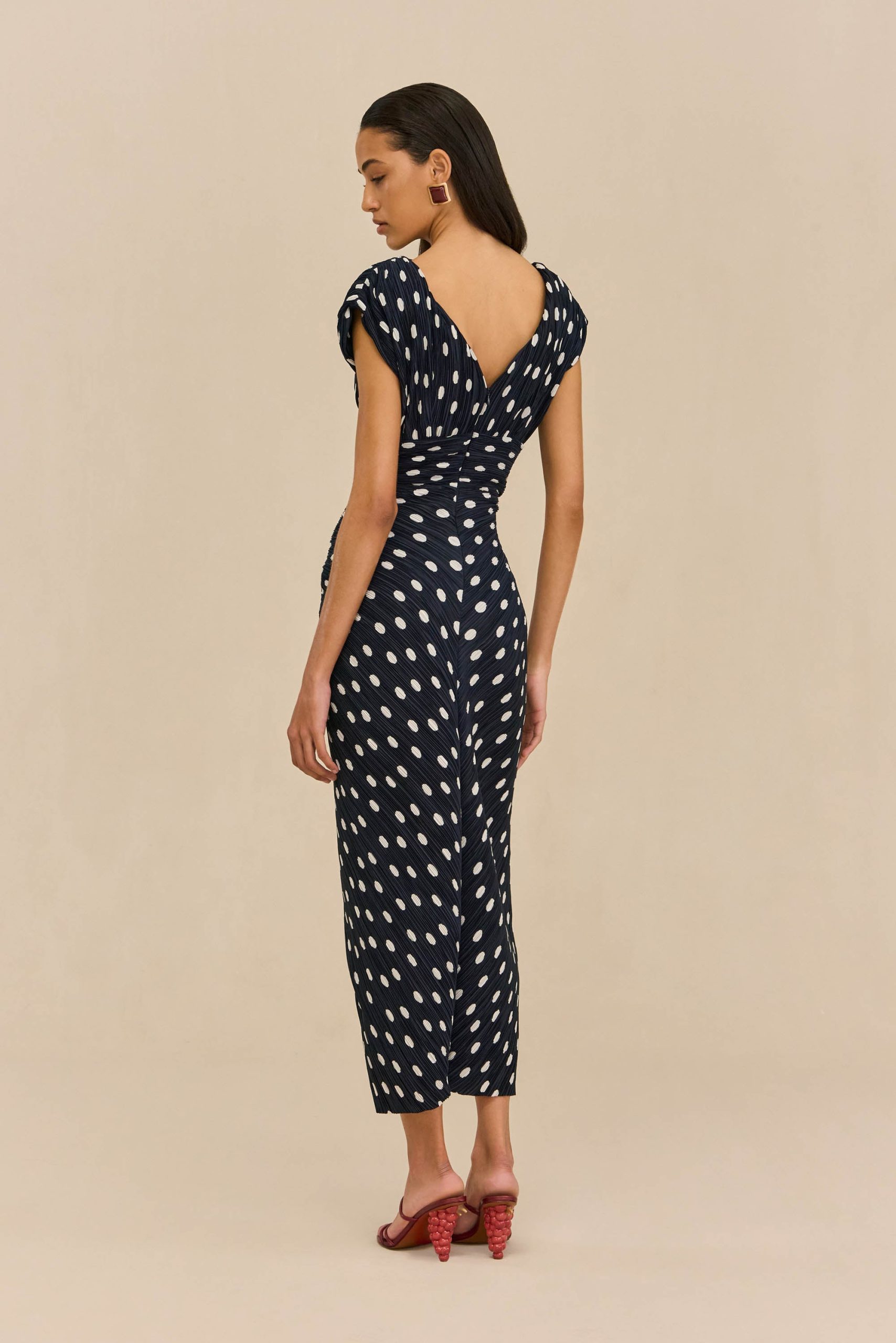 AIRA DRESS - SMALL DOT DEEP LAKE - Image 6