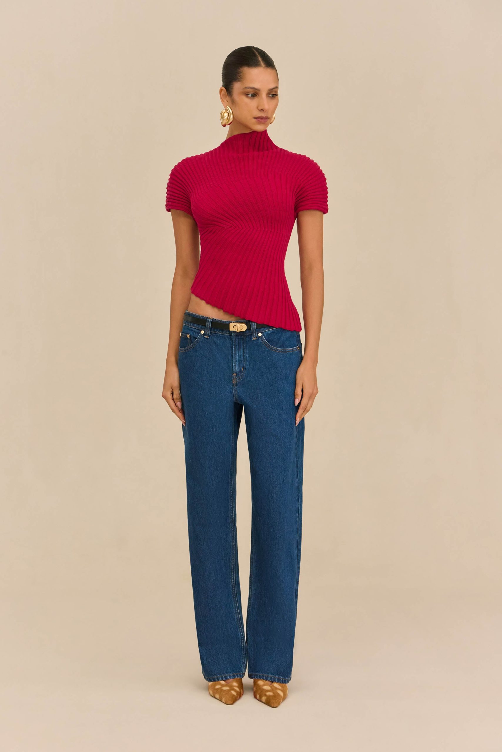 ANNEMIE KNIT TOP - MERLOT - Image 4
