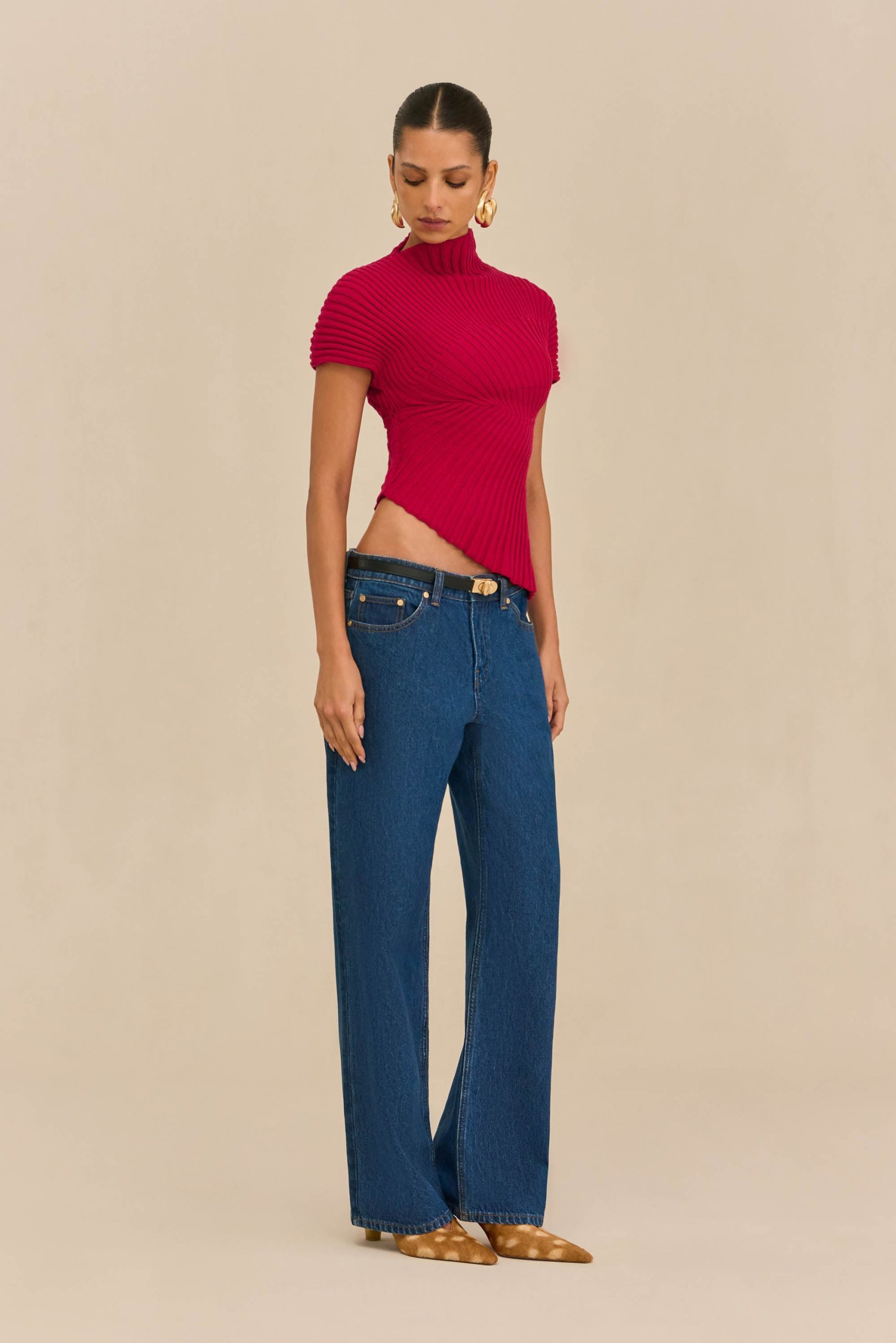 ANNEMIE KNIT TOP - MERLOT - Image 5