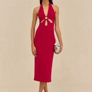 VINNA KNIT DRESS - MERLOT