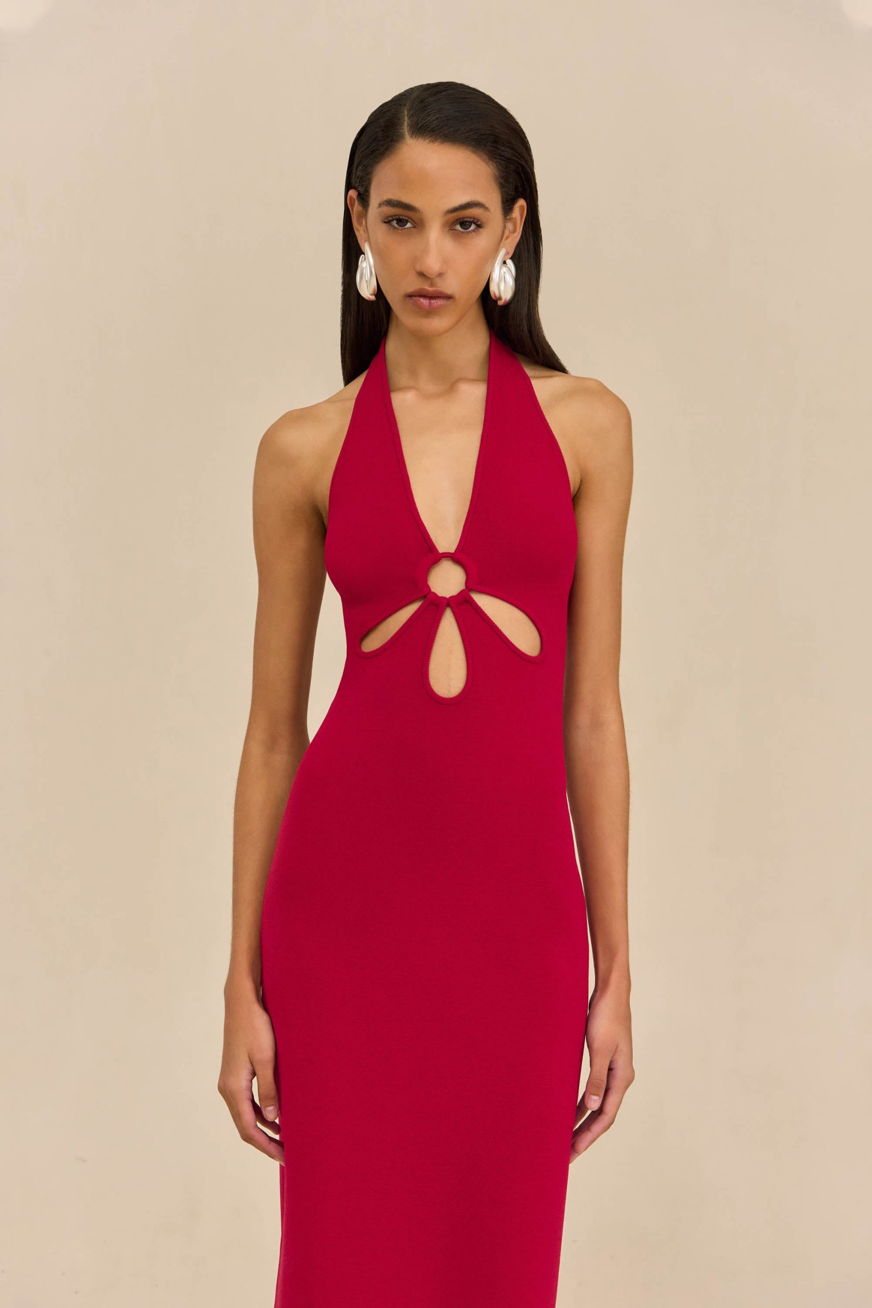 VINNA KNIT DRESS - MERLOT - Image 3