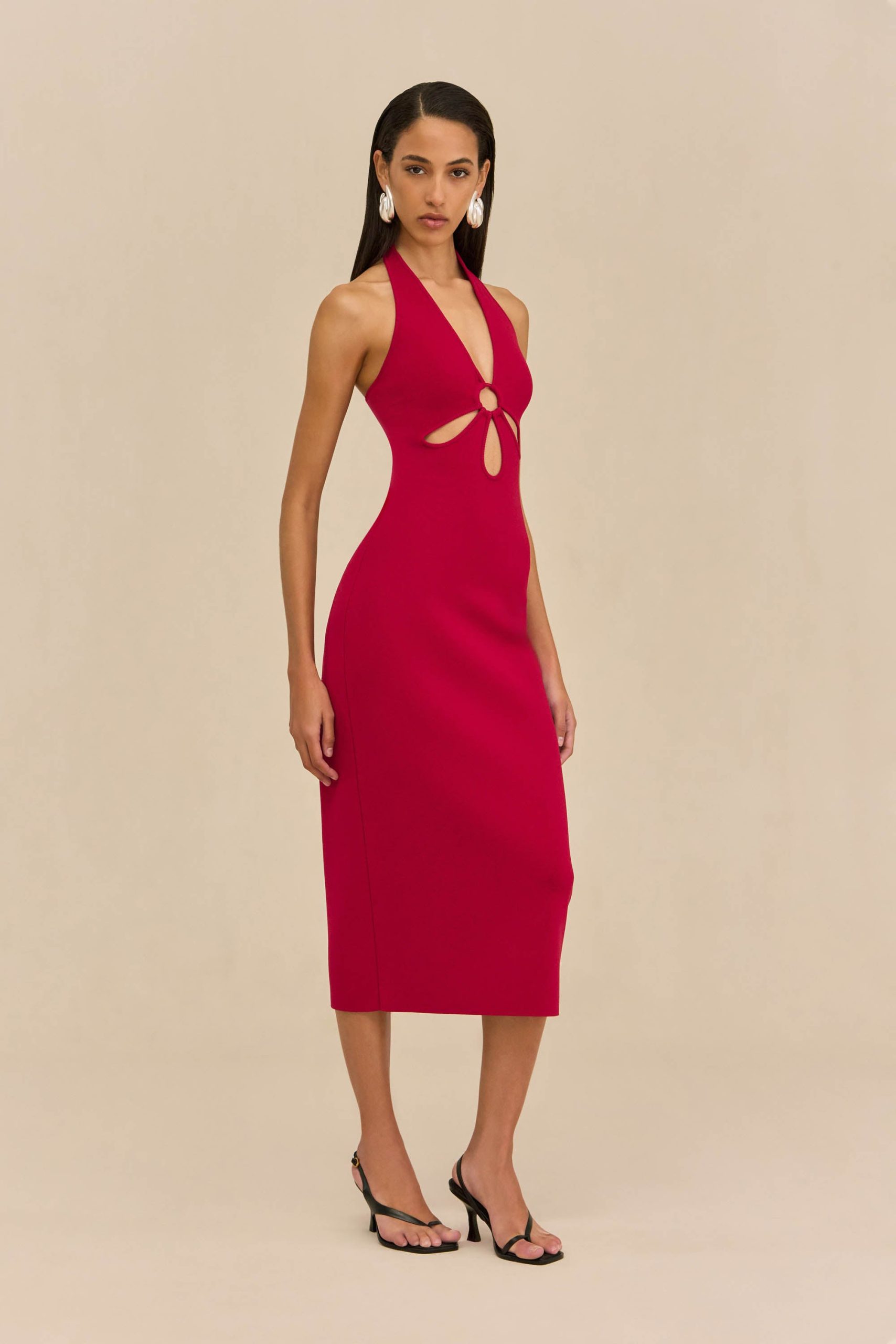 VINNA KNIT DRESS - MERLOT - Image 4