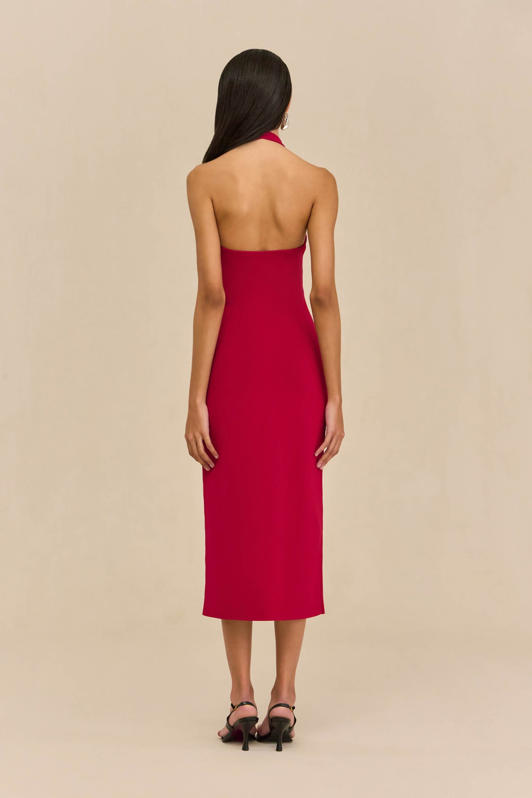 VINNA KNIT DRESS - MERLOT - Image 5