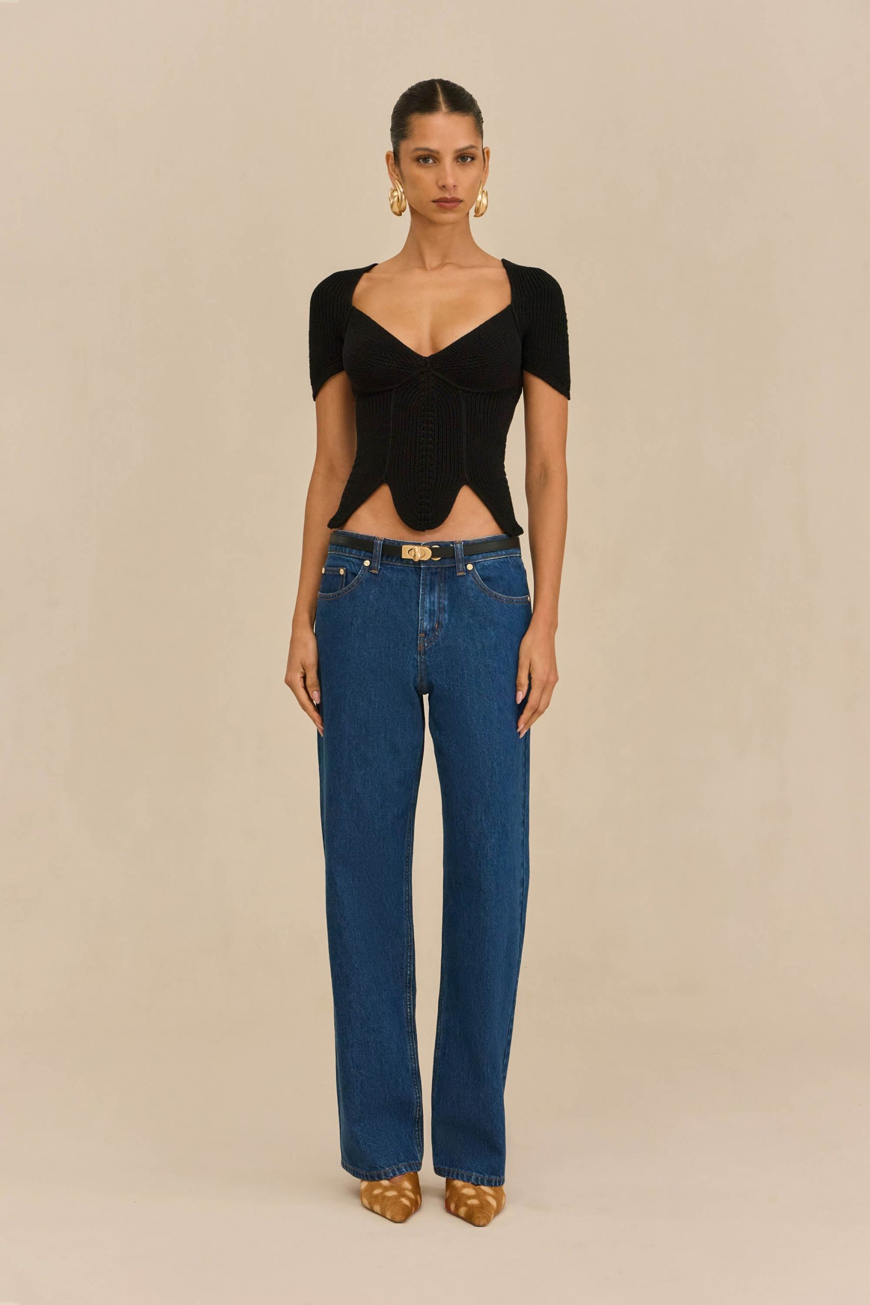 ELIZA KNIT TOP - BLACK - Image 4
