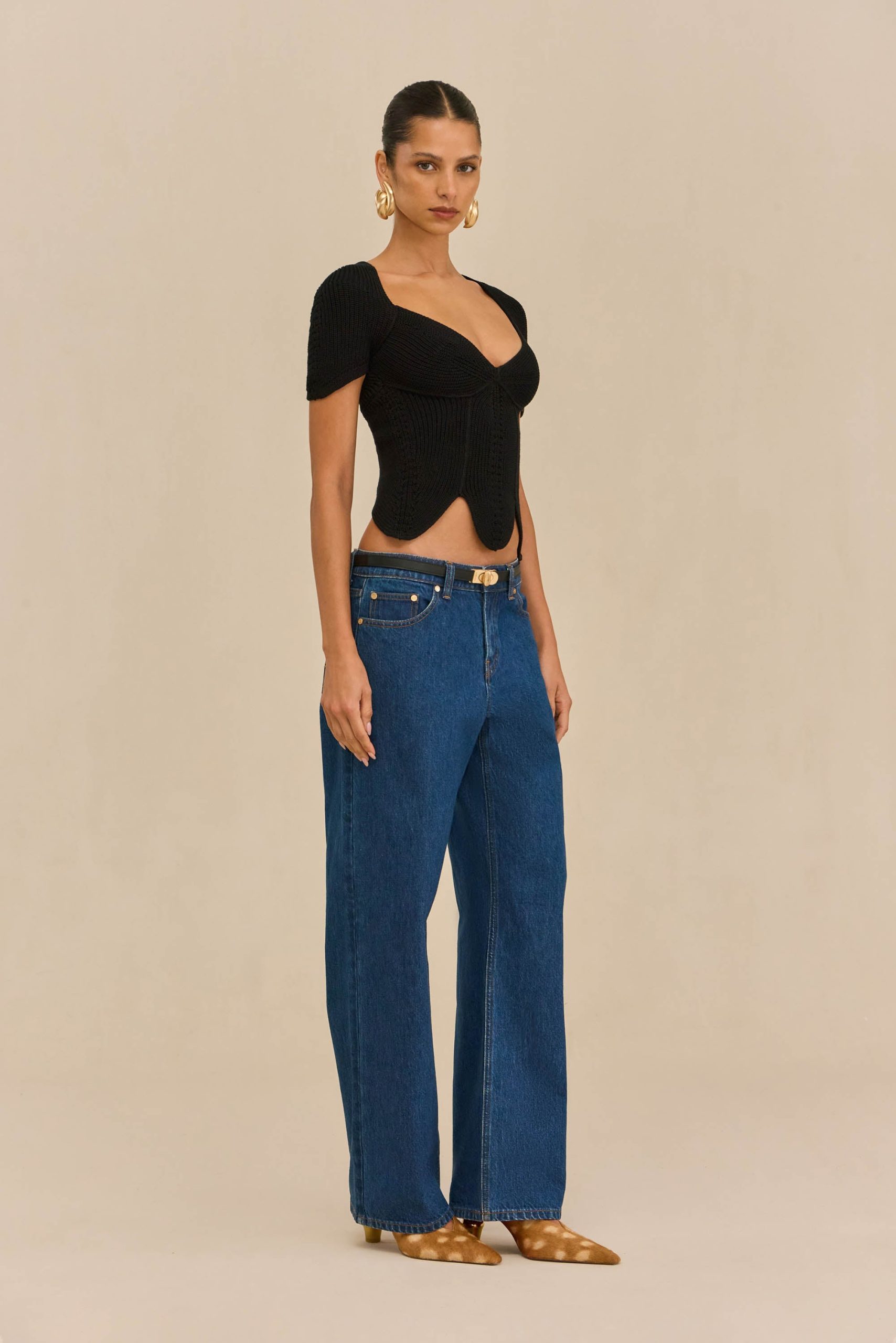 ELIZA KNIT TOP - BLACK - Image 5