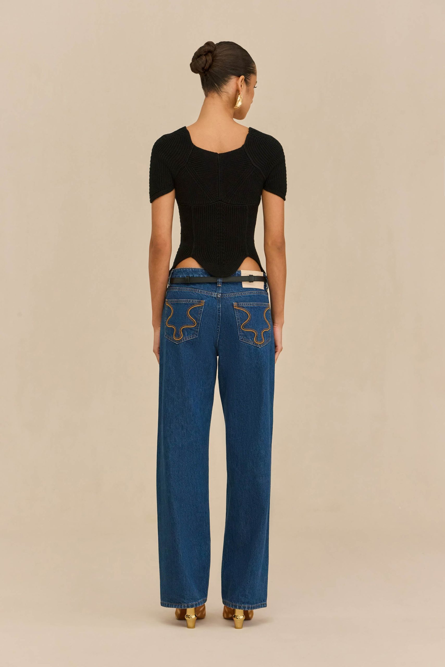 ELIZA KNIT TOP - BLACK - Image 6
