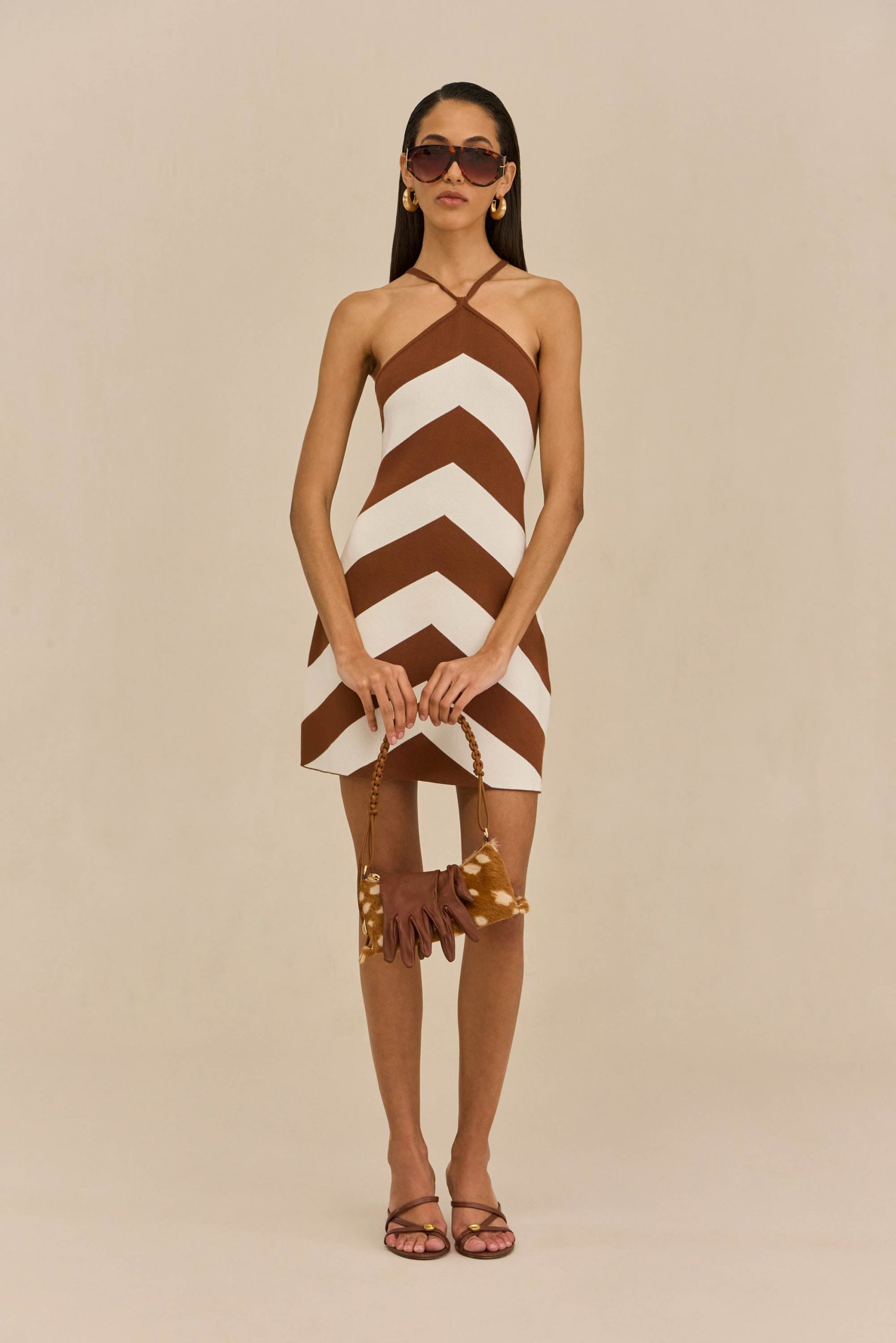NELSON KNIT DRESS - LARGE SADDLE STRIPE - Image 3