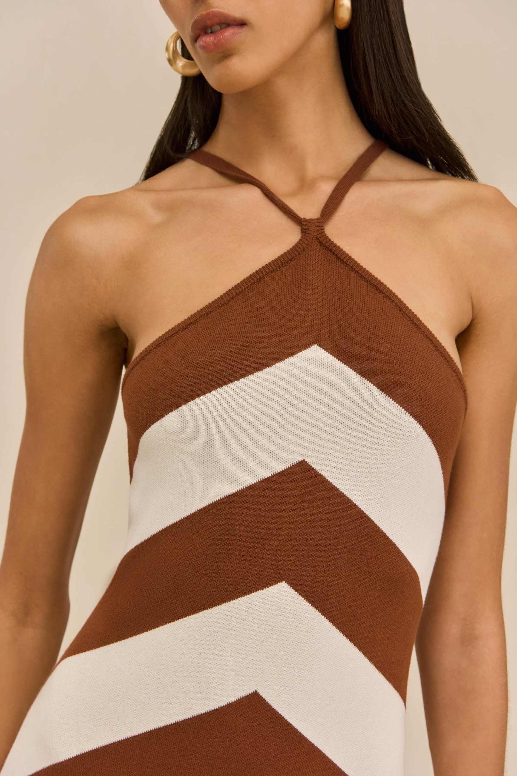 NELSON KNIT DRESS - LARGE SADDLE STRIPE - Image 2