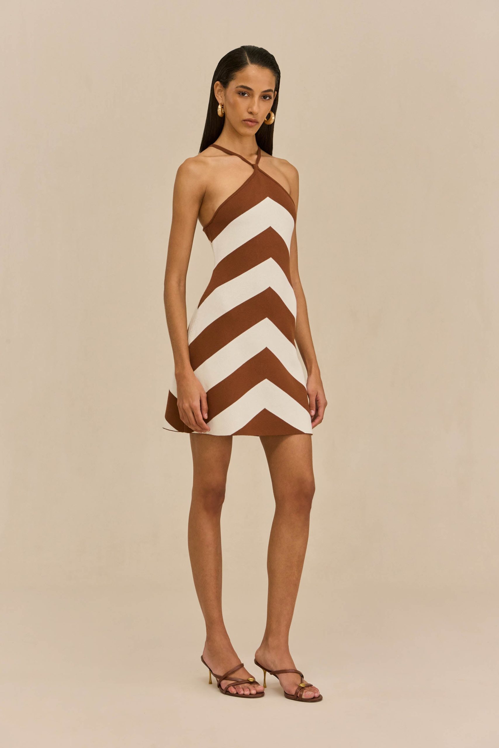 NELSON KNIT DRESS - LARGE SADDLE STRIPE - Image 4