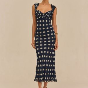 ELISEO DRESS - SMALL DOT DEEP LAKE