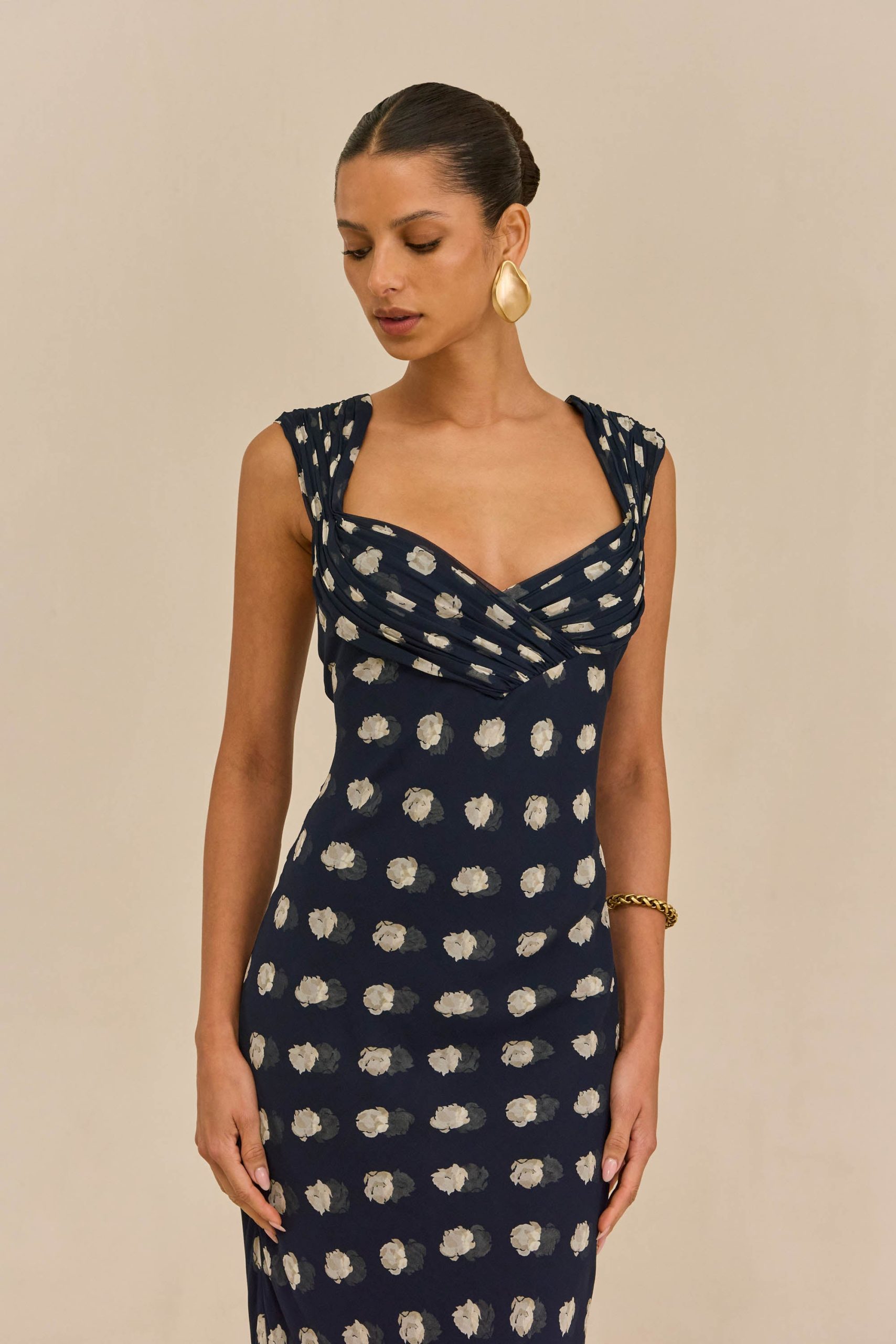 ELISEO DRESS - SMALL DOT DEEP LAKE - Image 3