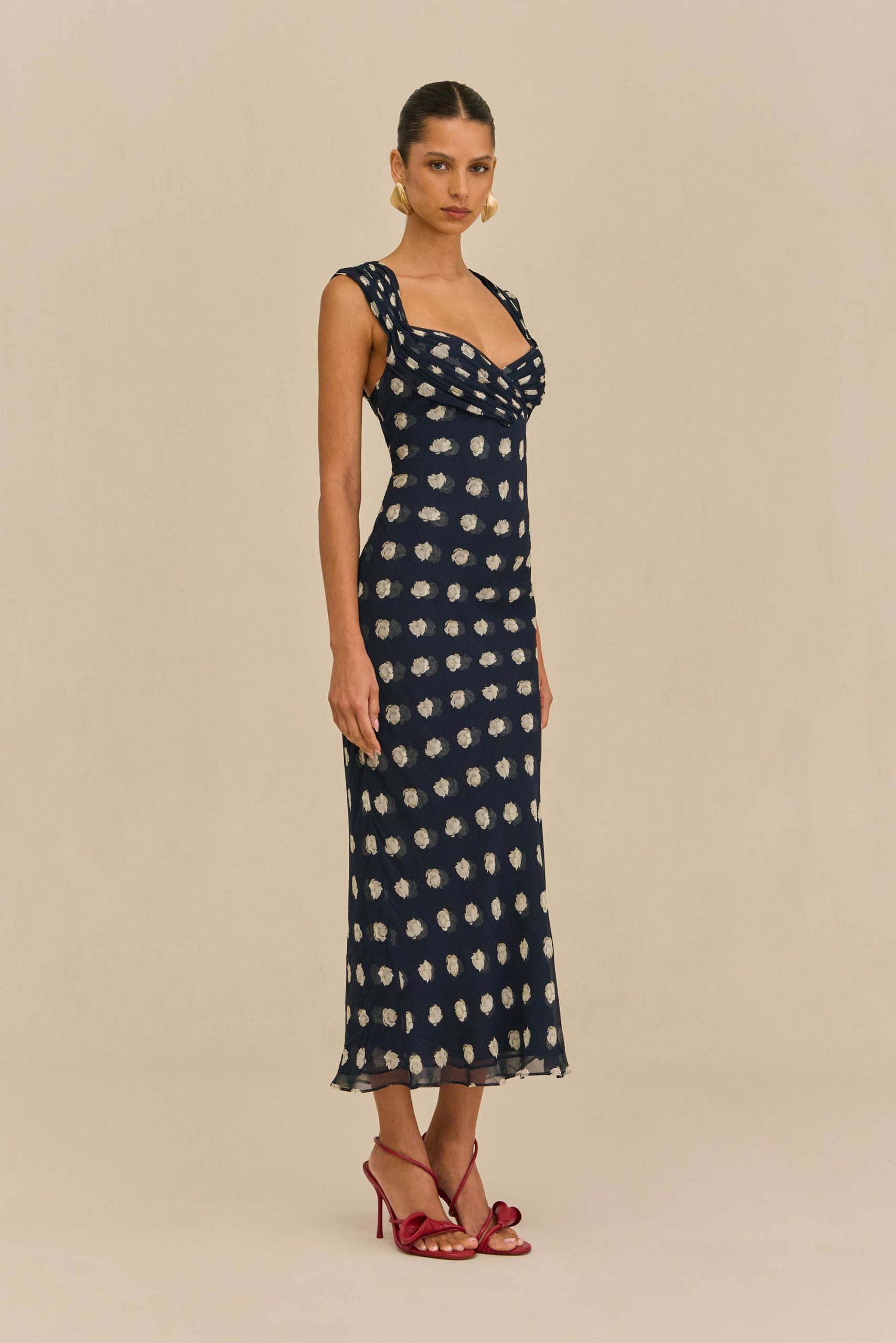 ELISEO DRESS - SMALL DOT DEEP LAKE - Image 4