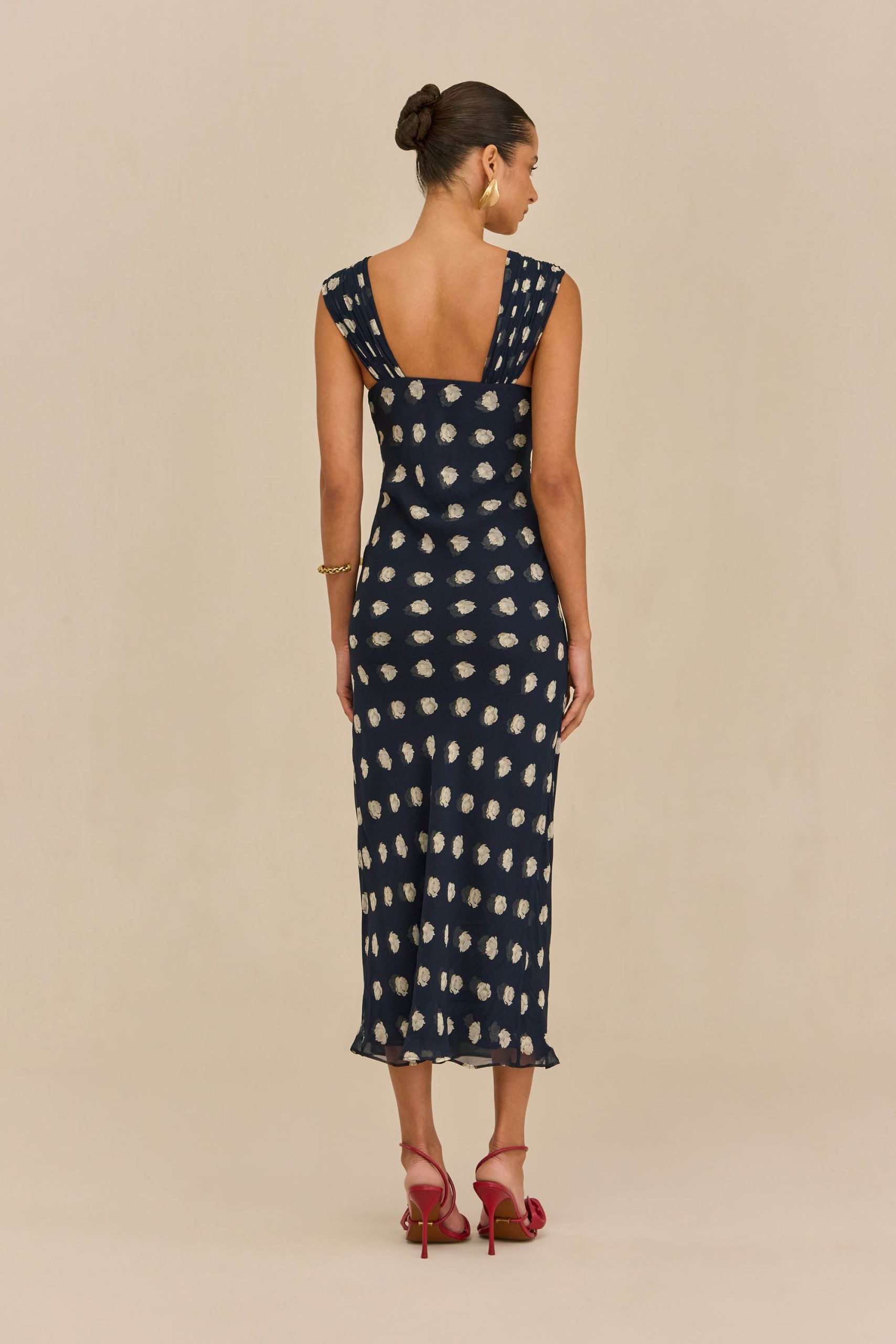 ELISEO DRESS - SMALL DOT DEEP LAKE - Image 5