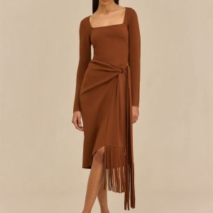 LERA KNIT DRESS - SADDLE