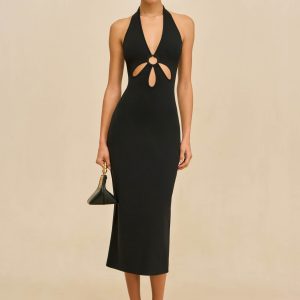 VINNA KNIT DRESS - BLACK
