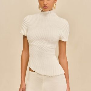 ANNEMIE KNIT TOP - OFF WHITE